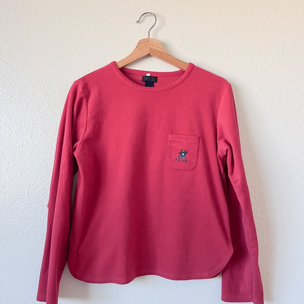 Ralph Lauren Crewneck Long Sleeve Fleece - red